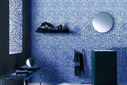 Mosaik, Farbe blaue, Glas, 32.7x228.9 cm, Oberfläche glänzende